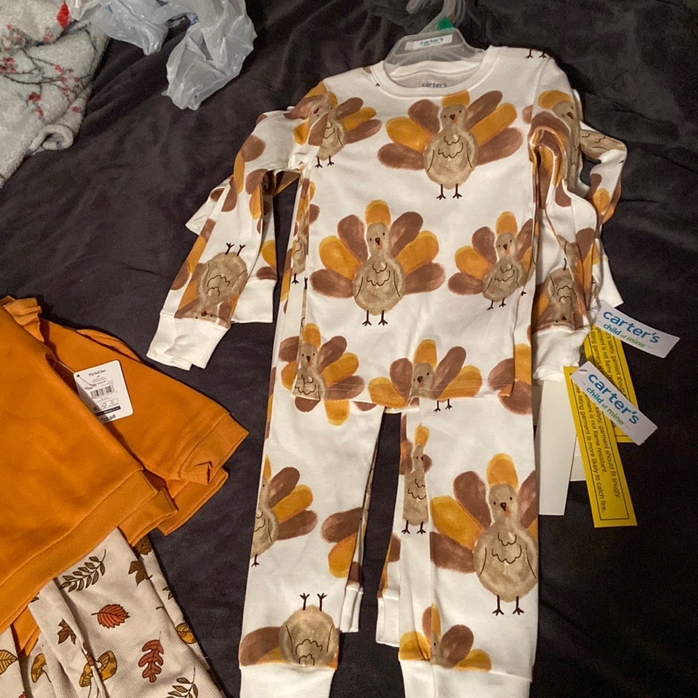 thanksgiving, pajamas, toddler 3T 4T 5T